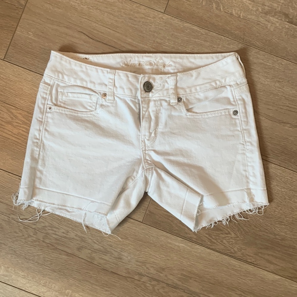 American Eagle Denim White Shorts